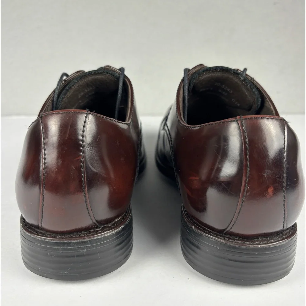 Johnston & Murphy Atchison Cap Toe Derby Dress Shoes 9.5M Burgundy Leather Mens